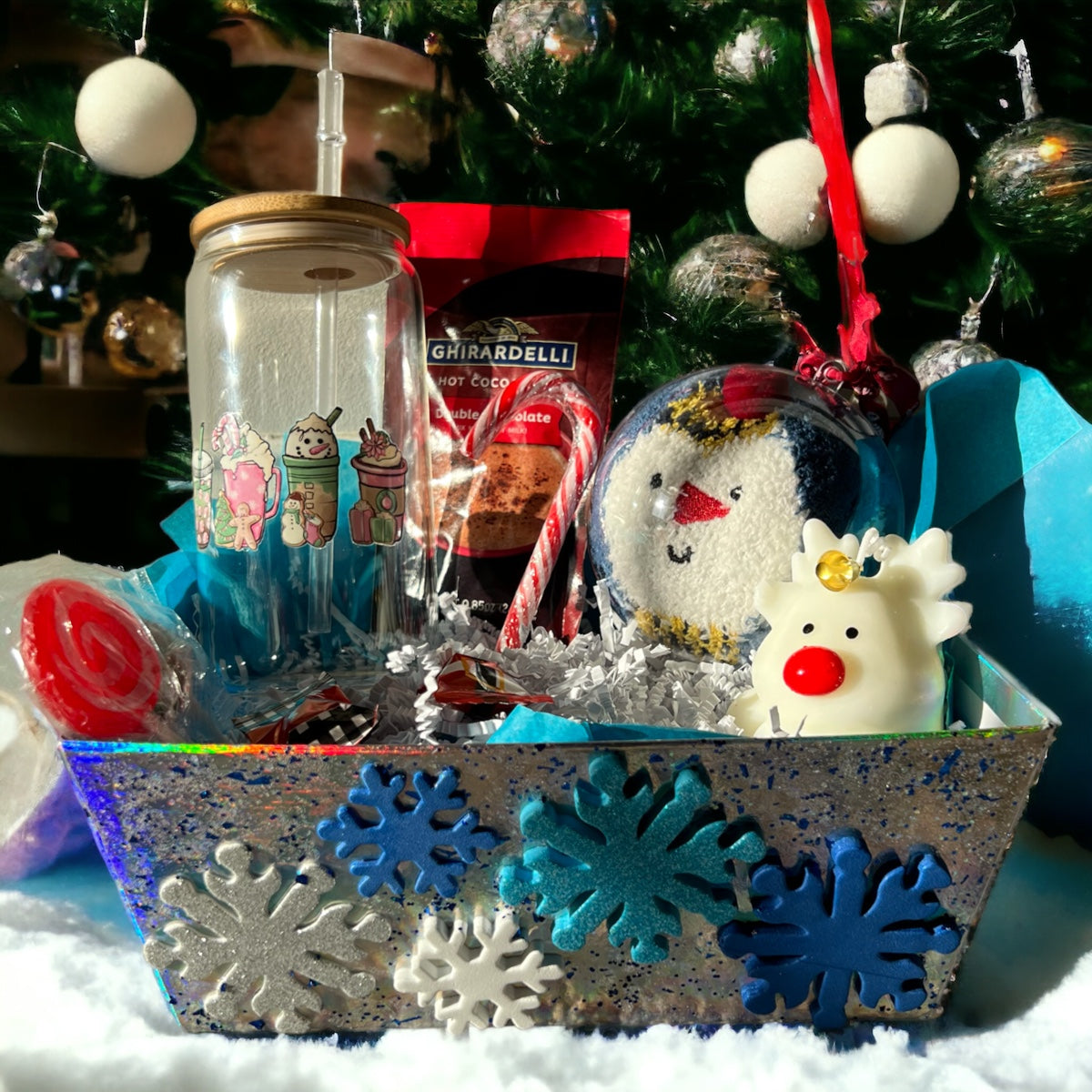 Solstice Splendors: Embracing Winter's Radiance Basket Christmas