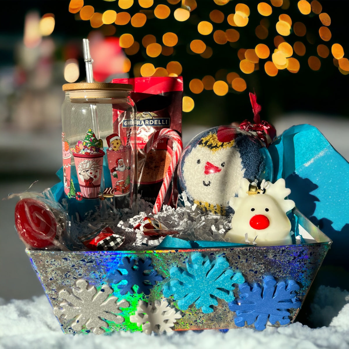 Solstice Splendors: Embracing Winter's Radiance Basket Christmas