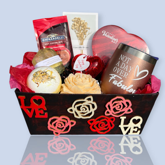 Love and Roses Valentine's Day Gift Basket